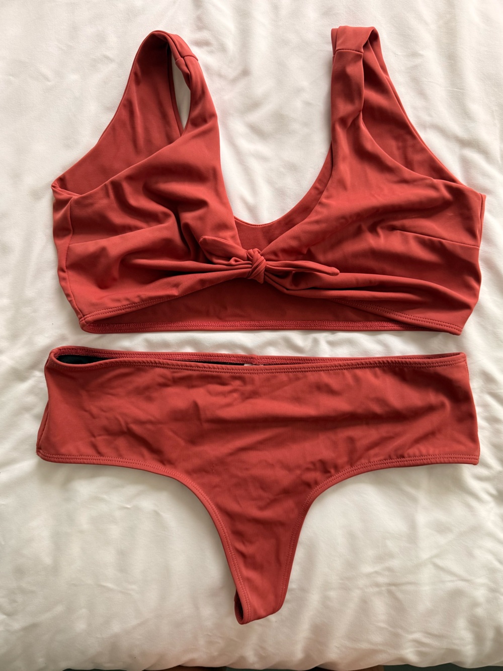 The Cheeky Bikini, Rose color Knot-Front Rose Bikini Set - Women Swim